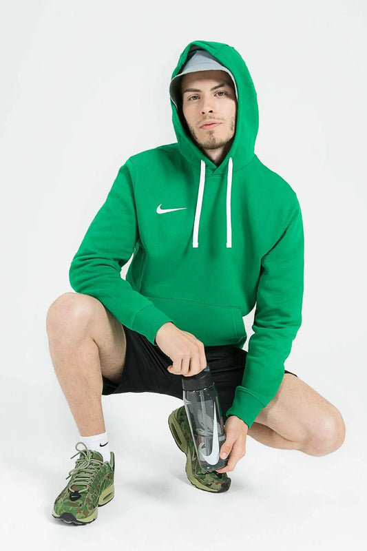 Nike Fleece Felpa con Cappuccio Fitness Uomo Verde